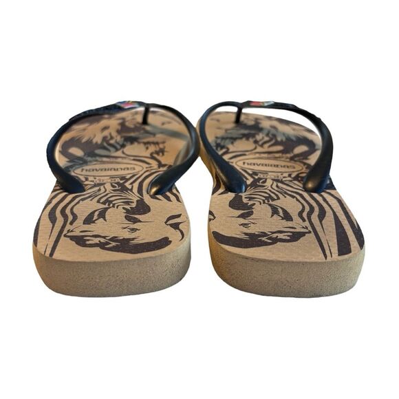 HAVAIANAS Brown & Tan Thong Style Flip Flop Sandals Size 37-38 - Picture 5 of 13